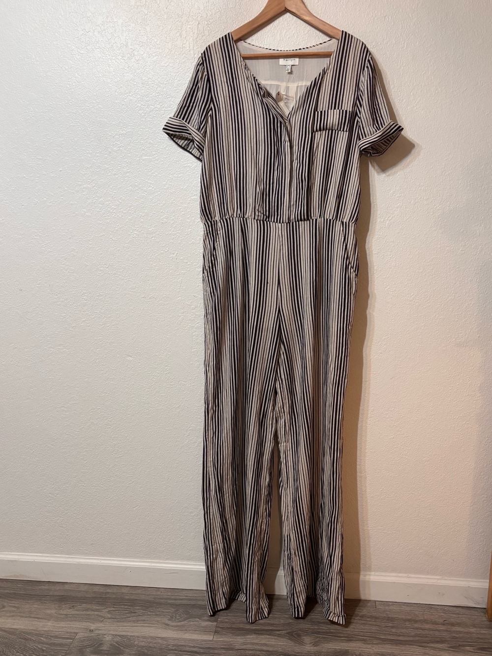 Anthropologie Harlyn Striped Jumpsuit Large